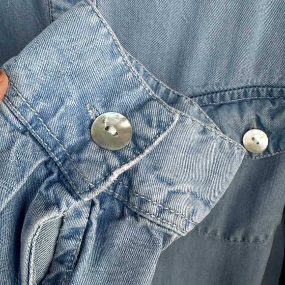 Soft Surroundings Sky Blue Denim Shirt - Picture 8 of 15